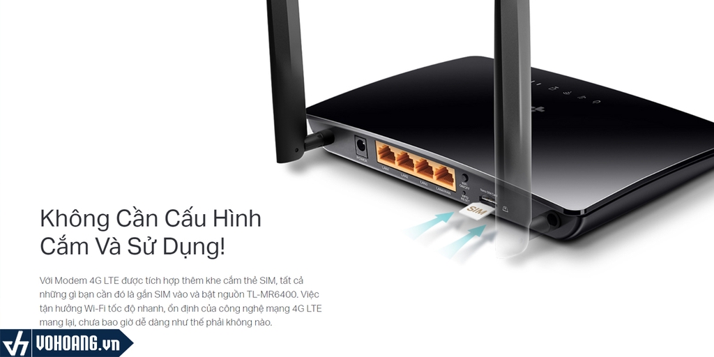 Tp-Link TL-Mr6400 không cần cấu hình, chỉ cần gắn thẻ sim và sử dụng