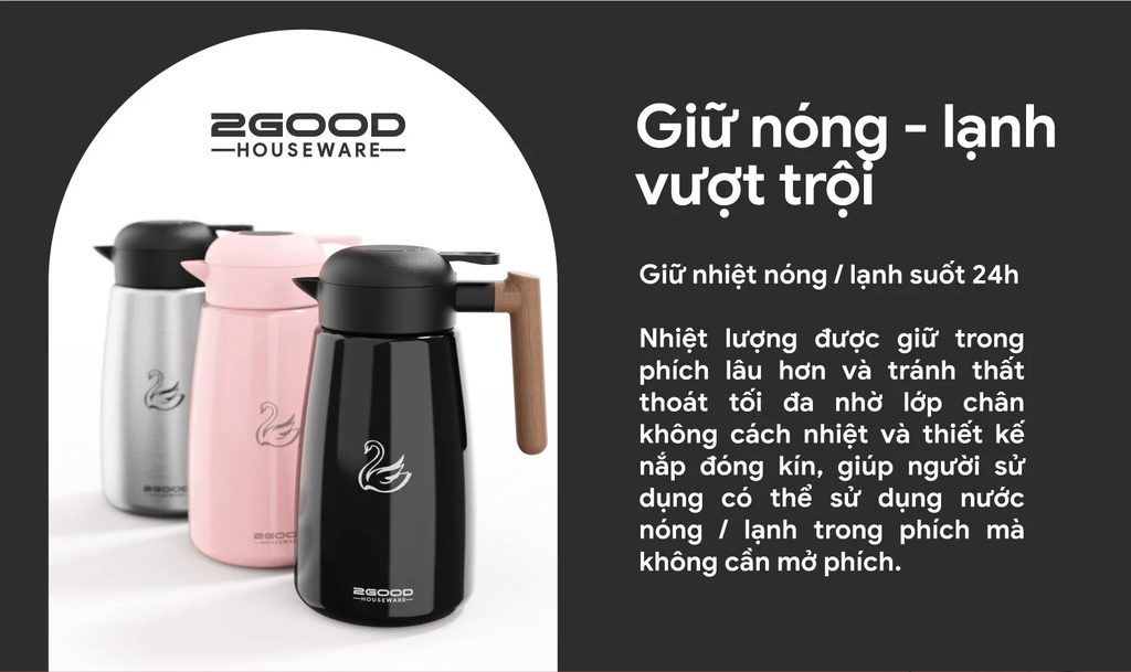 PHÍCH GIỮ NHIỆT 2GOOD B52 (1,8 Lít)