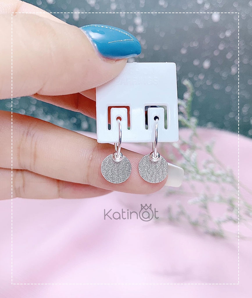 Bông tai bạc treo thẻ