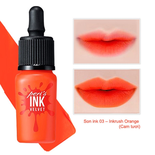 Son kem lì Peripera Peri’s Ink Velvet màu No.3 Inkrush Orange
