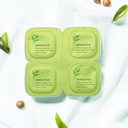 Mặt Nạ Bột Trà Xanh Innisfree 5 Minute Green Tea Leaf 14gr