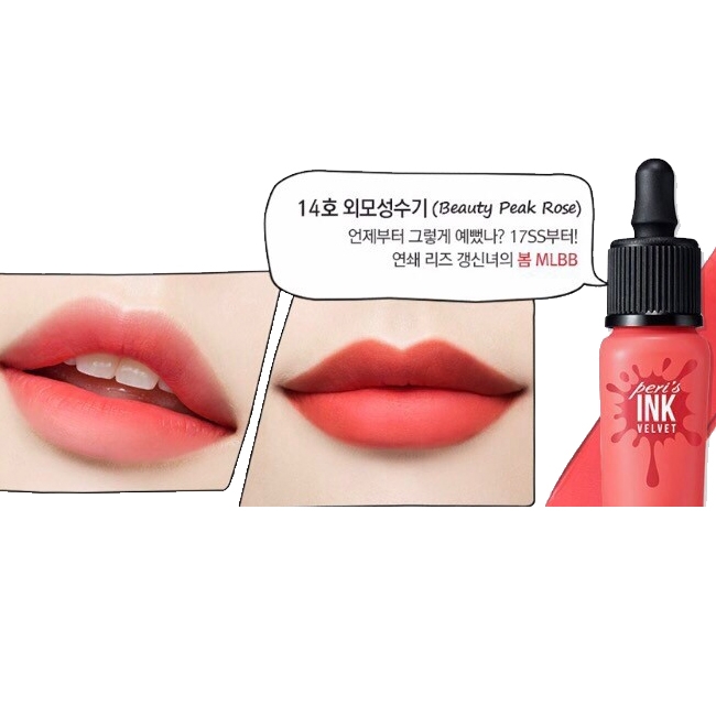 Son kem lì Peripera Peri’s Ink Velvet màu No.12 Pure Peach