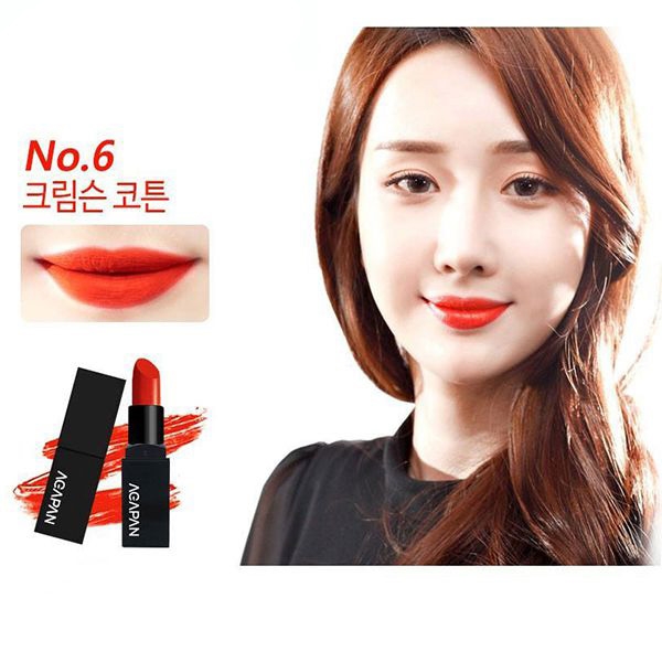 Son thỏi lì Agapan Flower Matte Lipstick màu 06 Crimson Cotton