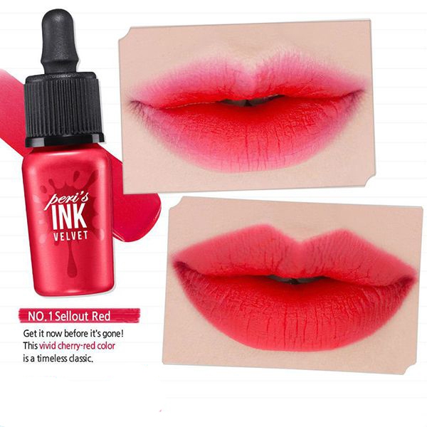 Son kem lì Peripera Peri’s Ink Velvet màu No.1 Sellout Red