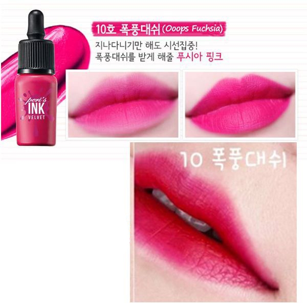 Son kem lì Peripera Peri’s Ink Velvet màu No.10 Ooops Fuchsia