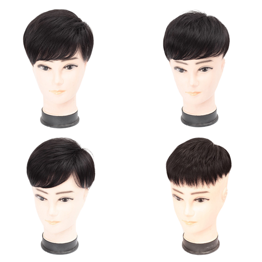 Tóc Giả Nam Che Hói - Kiểu Basic Mái Xéo Bằng Tóc Thật | Wina