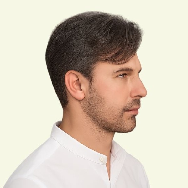 Tóc Giả Nam che Hói - Kiểu Mái Lệch Bằng Tóc Thật | Wina