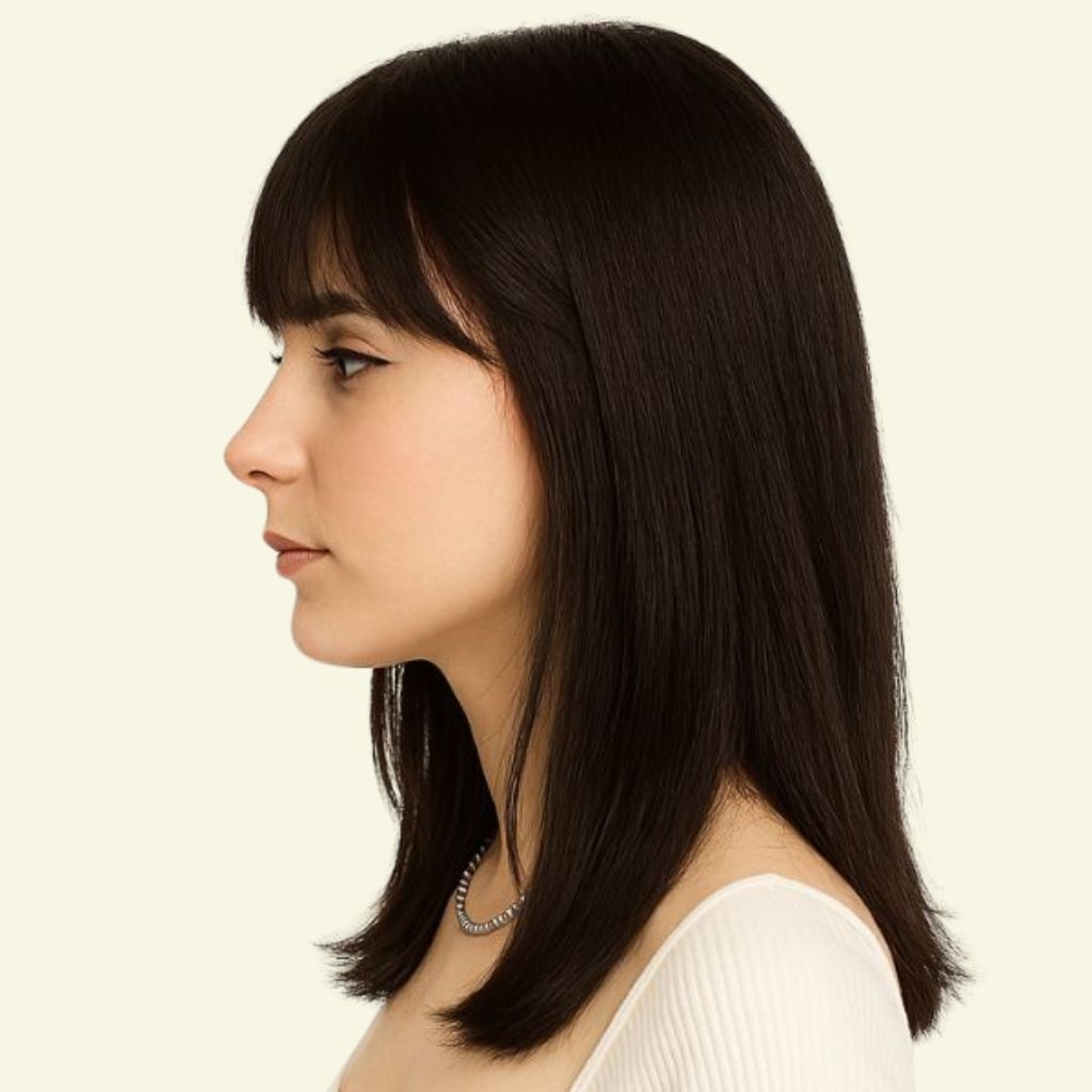 Tóc Giả Che Hói Nữ - Mái Thưa Siêu Da 3D Dài 35cm | Wina