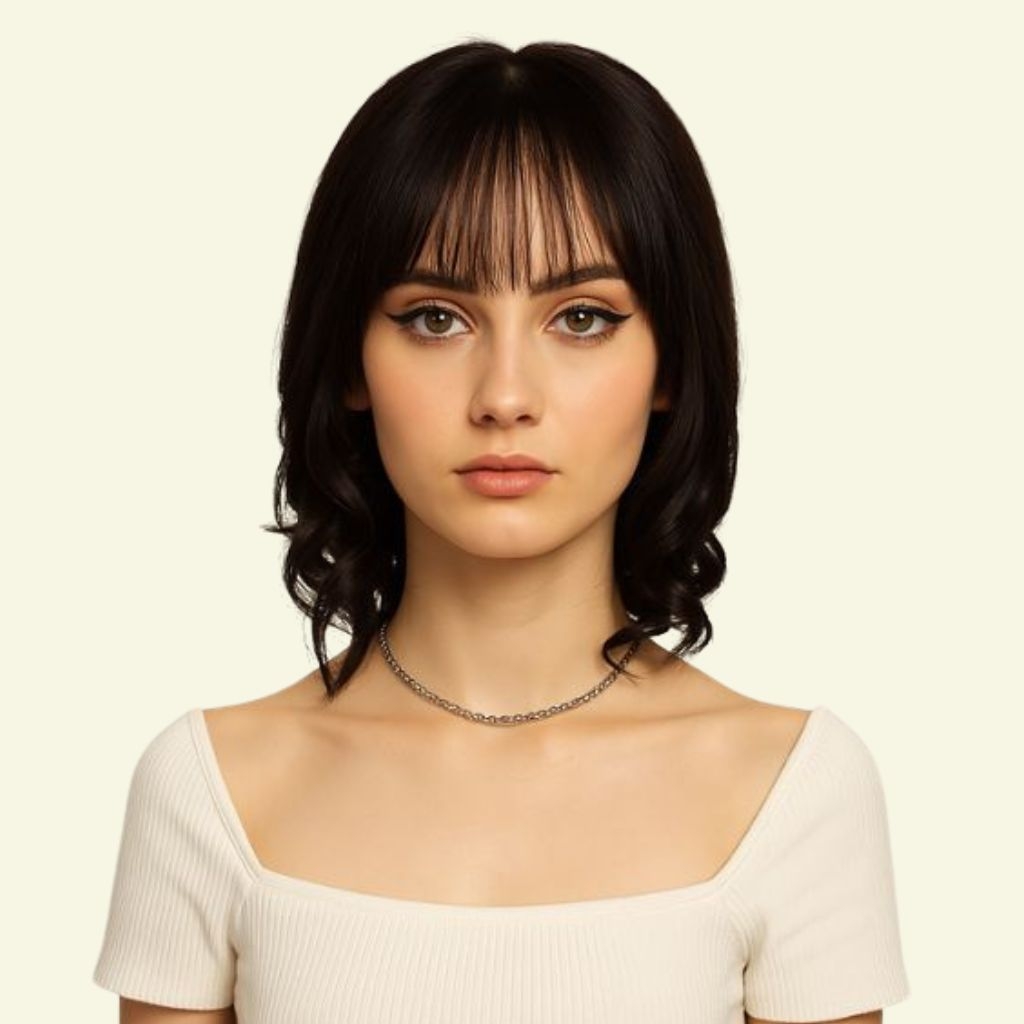 Tóc Giả Che Hói Nữ - Mái Thưa Siêu Da 3D Xoăn Lọn Dài 35cm | Wina