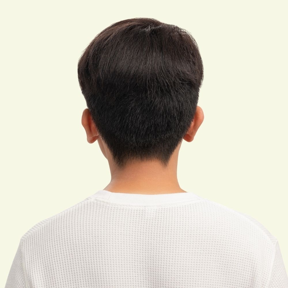 Tóc Giả Nam Che Phủ Đỉnh - Basic Hai Mái Rủ Nâu Đen