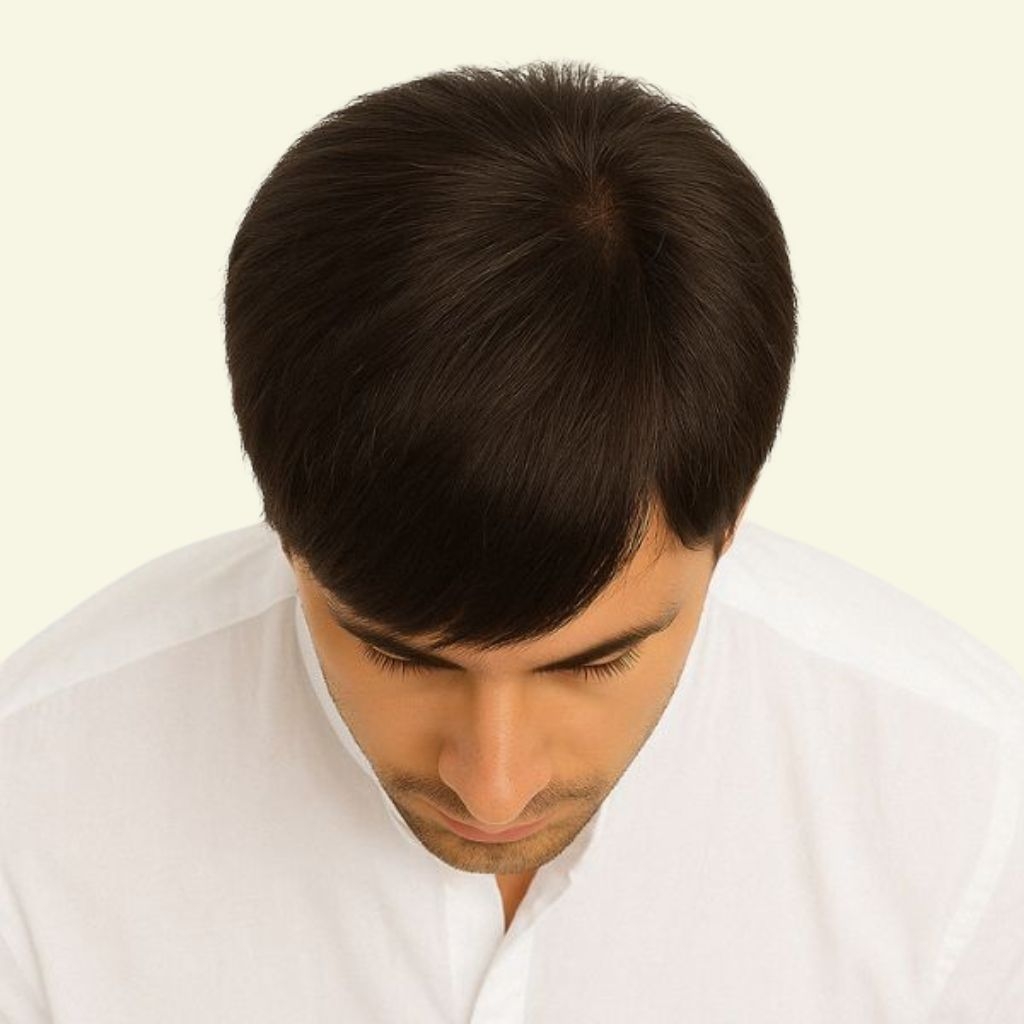 Tóc Giả Nam Che Hói - Kiểu Basic Mái Xéo Bằng Tóc Thật | Wina
