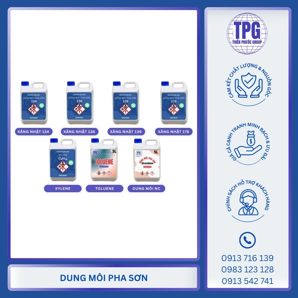 Các Loại Dung Môi Pha Sơn Hiện Có Tại Thiên Phước – Giải Pháp Tối Ưu Cho Mọi Nhu Cầu Thi Công Sơn