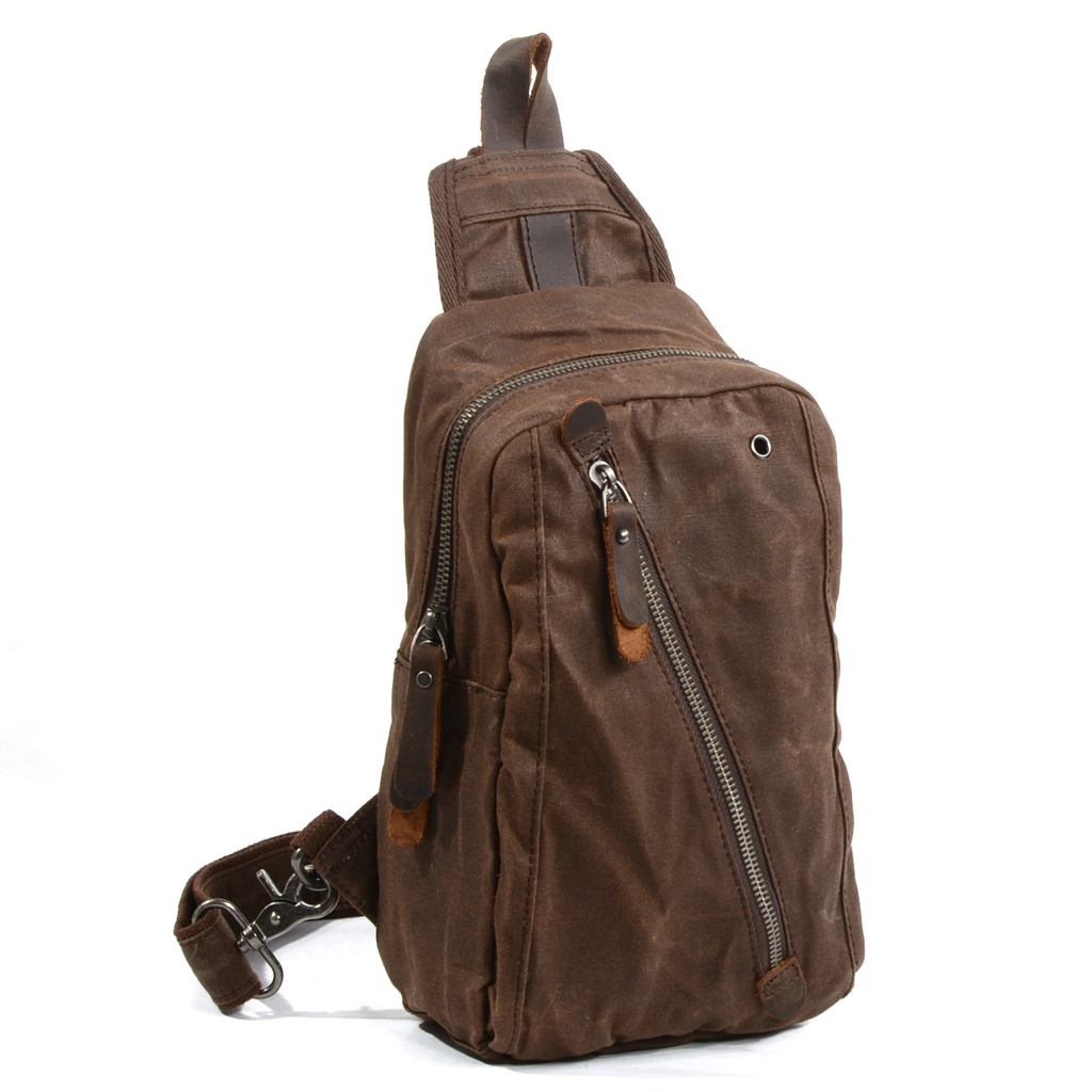 Túi đeo chéo vải bố chống thấm AT6018  (túi bao tử)