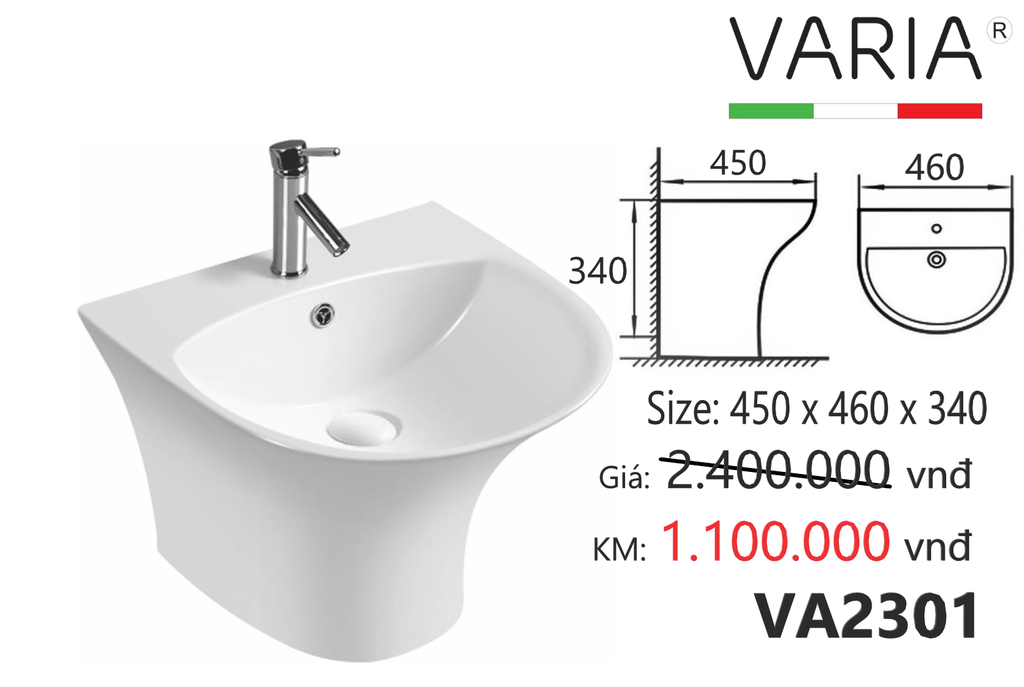 LAVABO TREO CAO CẤP VA2301