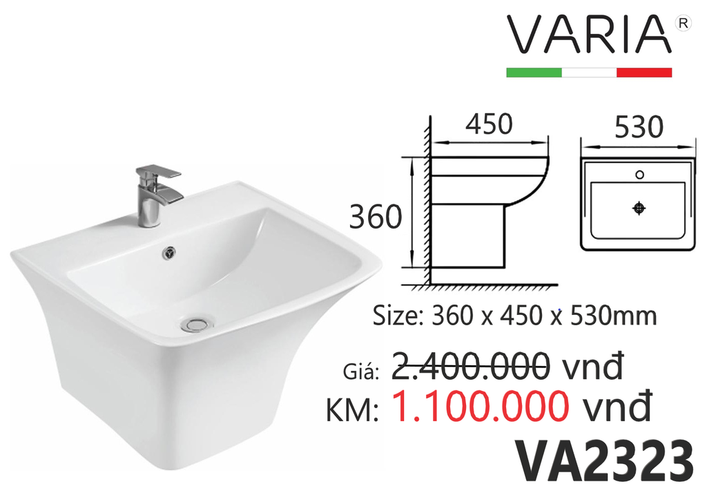 LAVABO TREO CAO CẤP VA2323