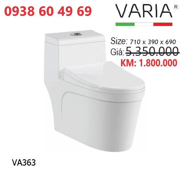 BÀN CẦU 1 KHỐI CAO CẤP (NẮP ÊM) - VA363