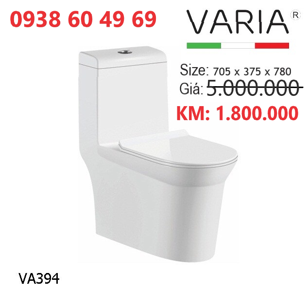 BÀN CẦU 1 KHỐI CAO CẤP (NẮP ÊM) - VA394