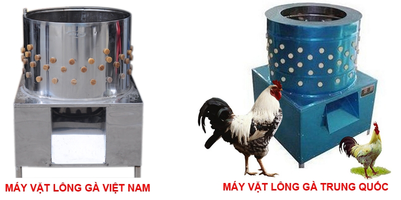 Máy vặt lông gà sản xuất tại Việt Nam và máy vặt lông gà nhập khẩu