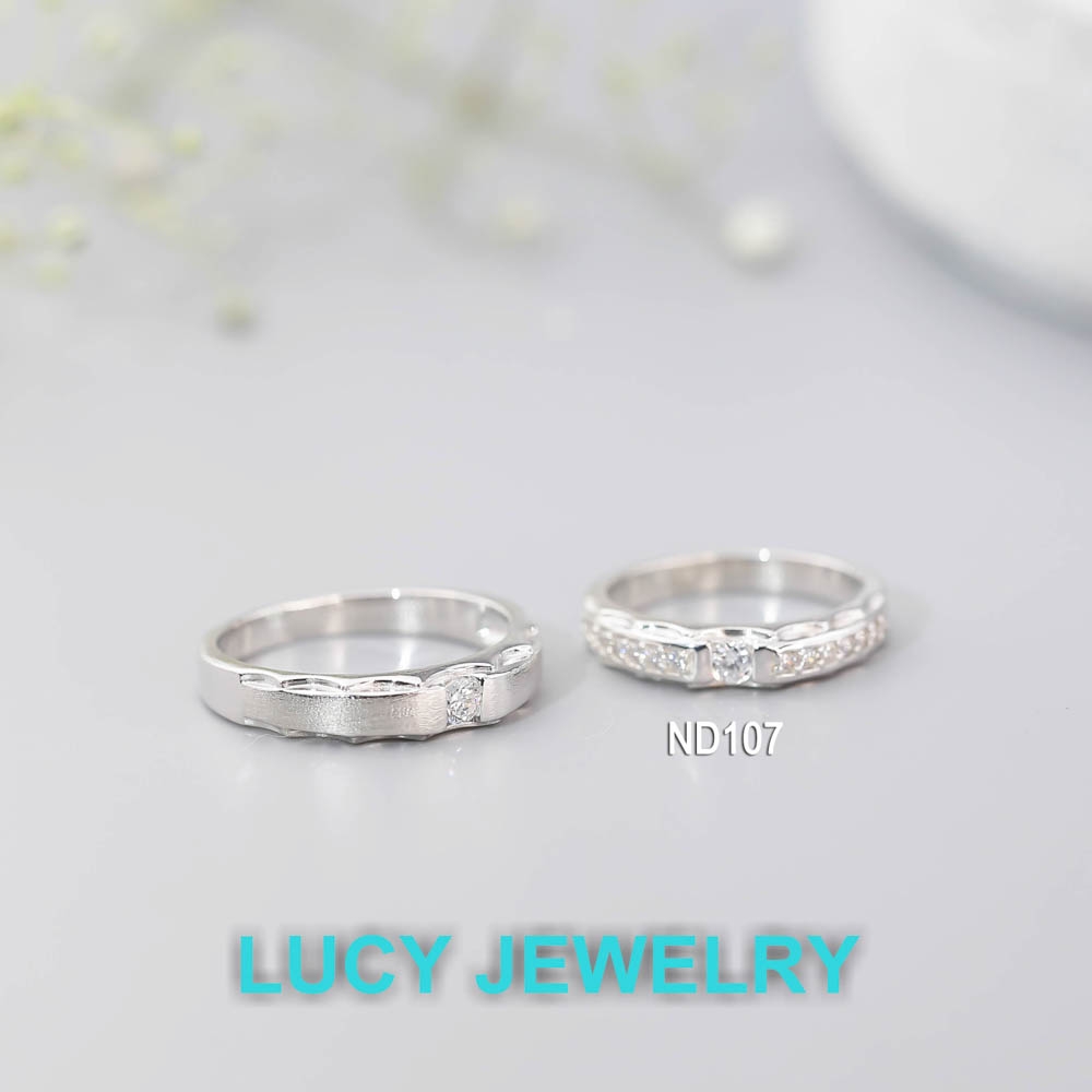 Nhẫn đôi nhẫn cặp đẹp bạc Lucy - ND107