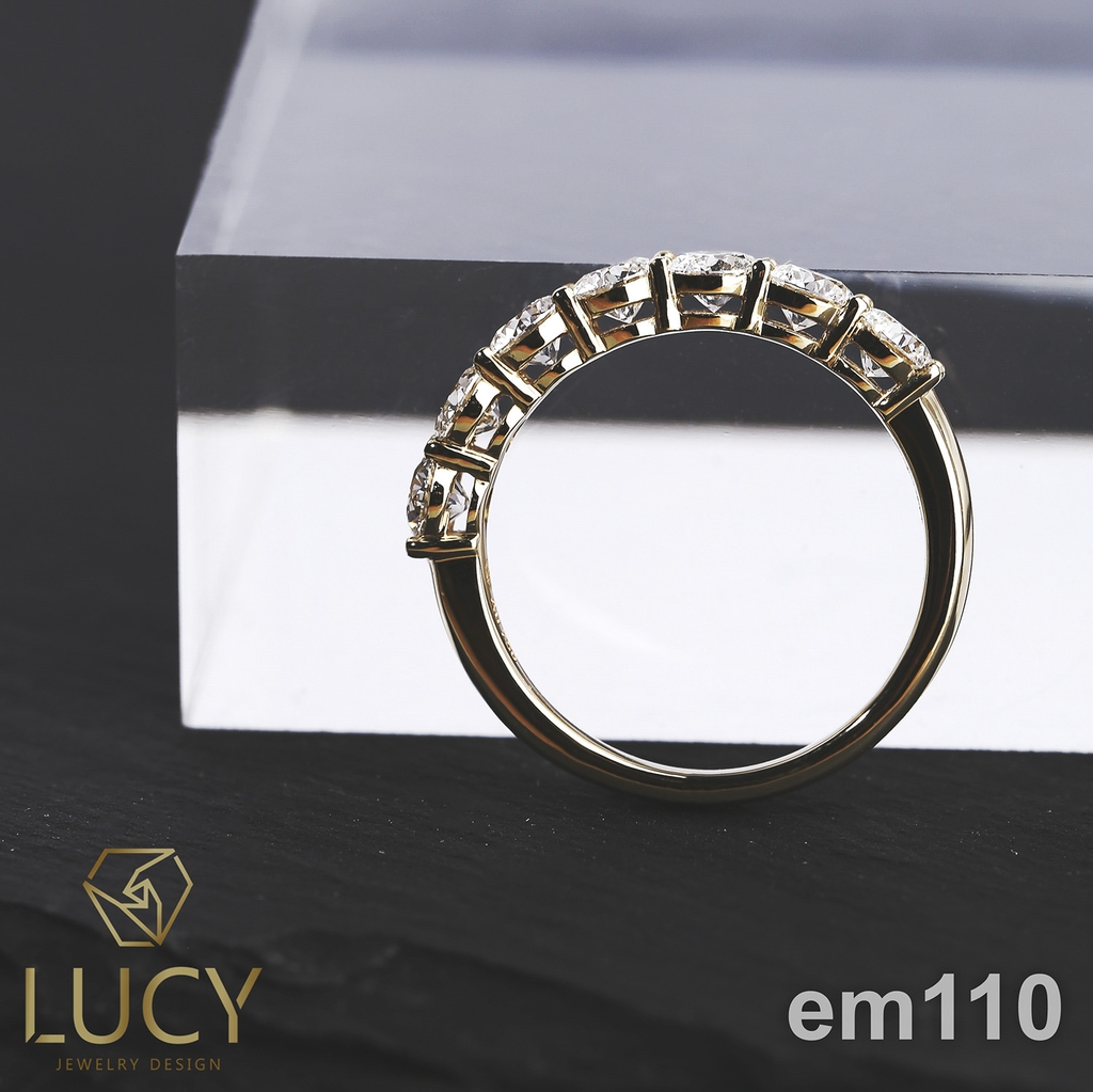 EM110 Nhẫn nữ kết ngang 7 viên 3.6mm - Lucy Jewelry