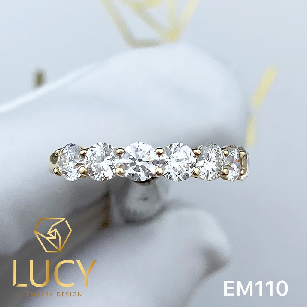 EM110 Nhẫn nữ kết ngang 7 viên 3.6mm - Lucy Jewelry