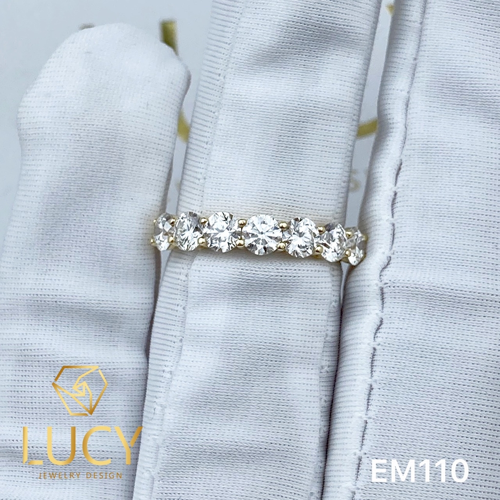 EM110 Nhẫn nữ kết ngang 7 viên 3.6mm - Lucy Jewelry