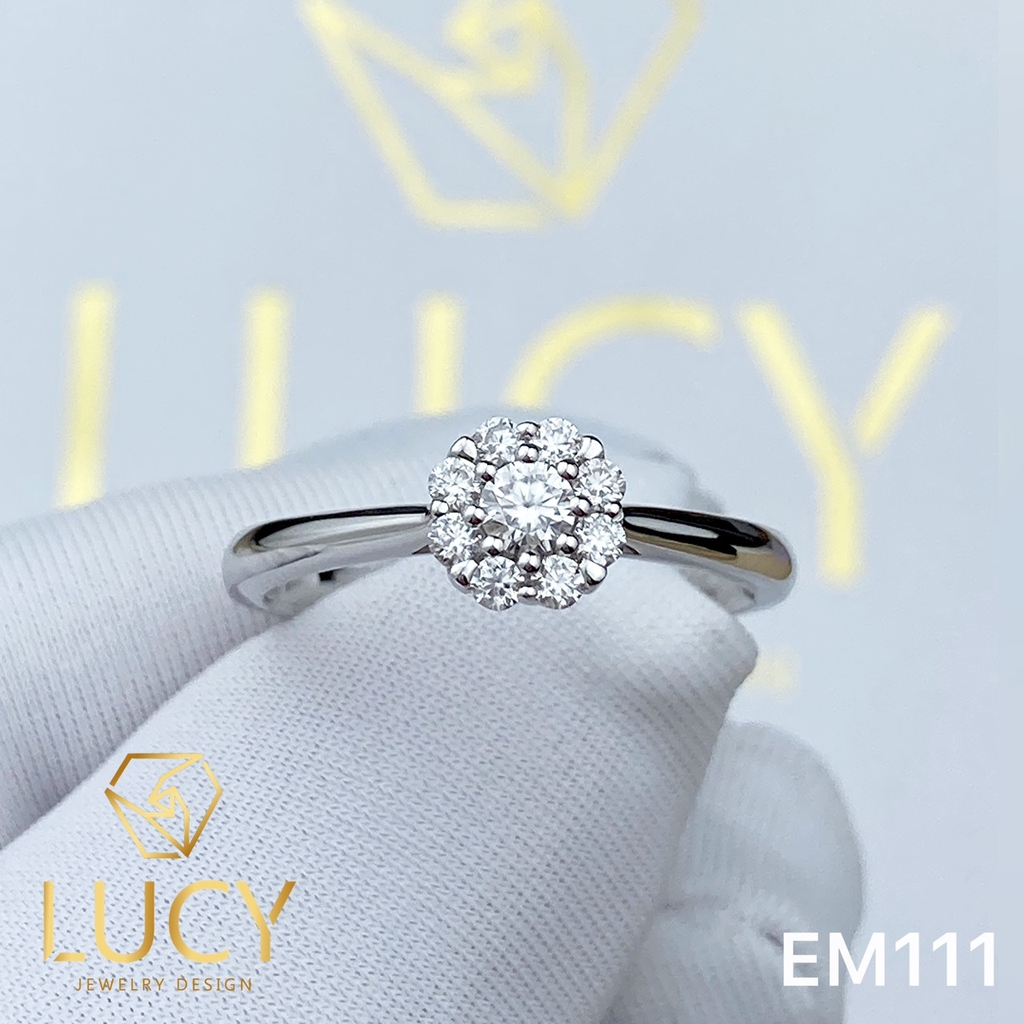 EM111 Nhẫn cầu hôn đính hôn, nhẫn vàng nữ, nhẫn ổ kim cương - Lucy Jewelry