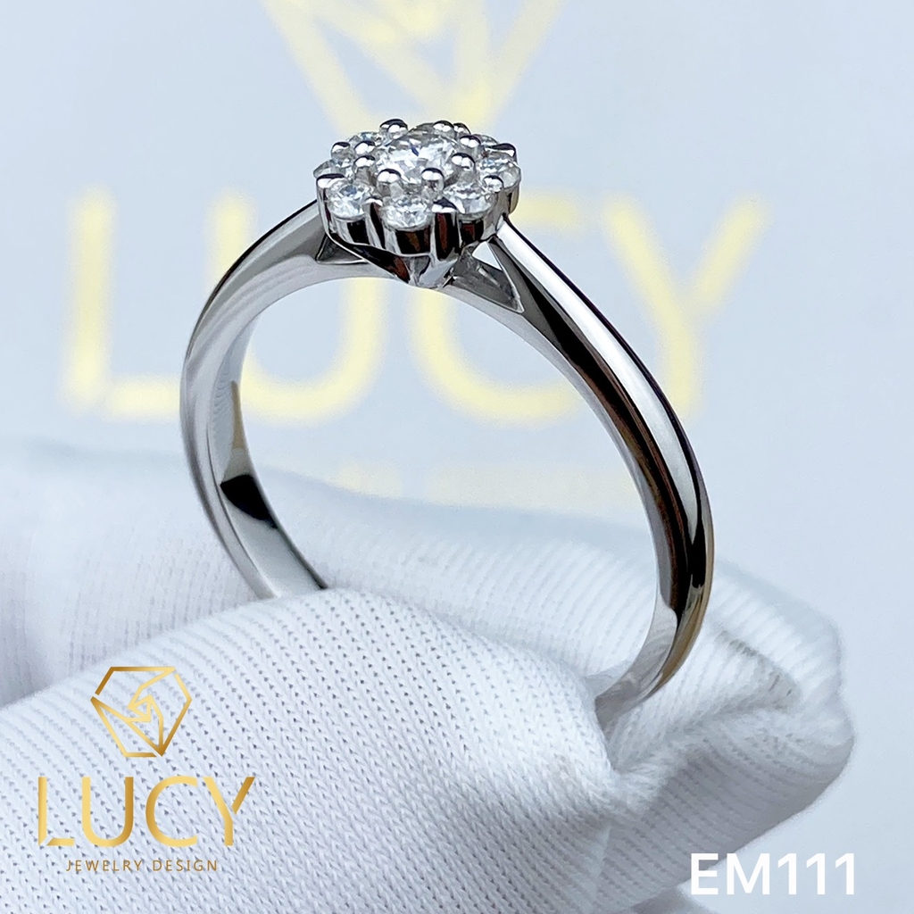 EM111 Nhẫn cầu hôn đính hôn, nhẫn vàng nữ, nhẫn ổ kim cương - Lucy Jewelry