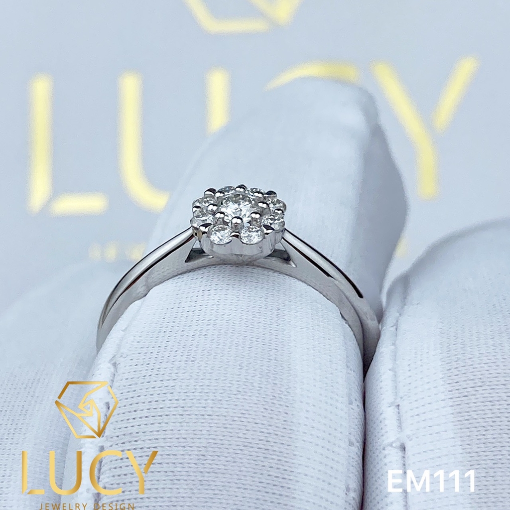 EM111 Nhẫn cầu hôn đính hôn, nhẫn vàng nữ, nhẫn ổ kim cương - Lucy Jewelry