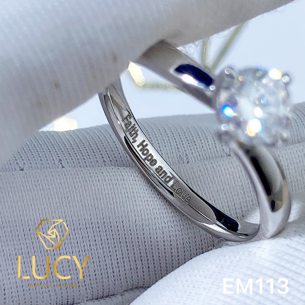 EM113 - Nhẫn cầu hôn đính hôn, nhẫn vàng nữ, nhẫn ổ kim cương 5mm - Lucy Jewelry