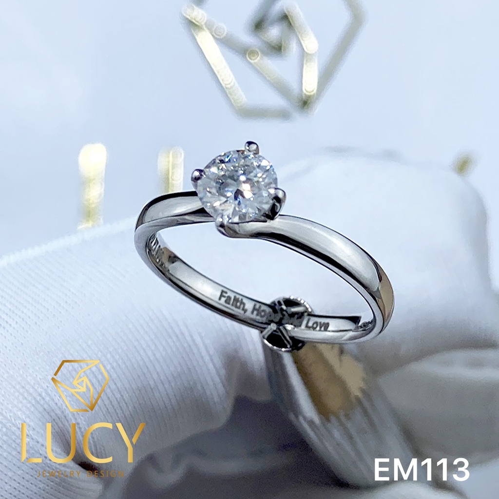 EM113 - Nhẫn cầu hôn đính hôn, nhẫn vàng nữ, nhẫn ổ kim cương 5mm - Lucy Jewelry