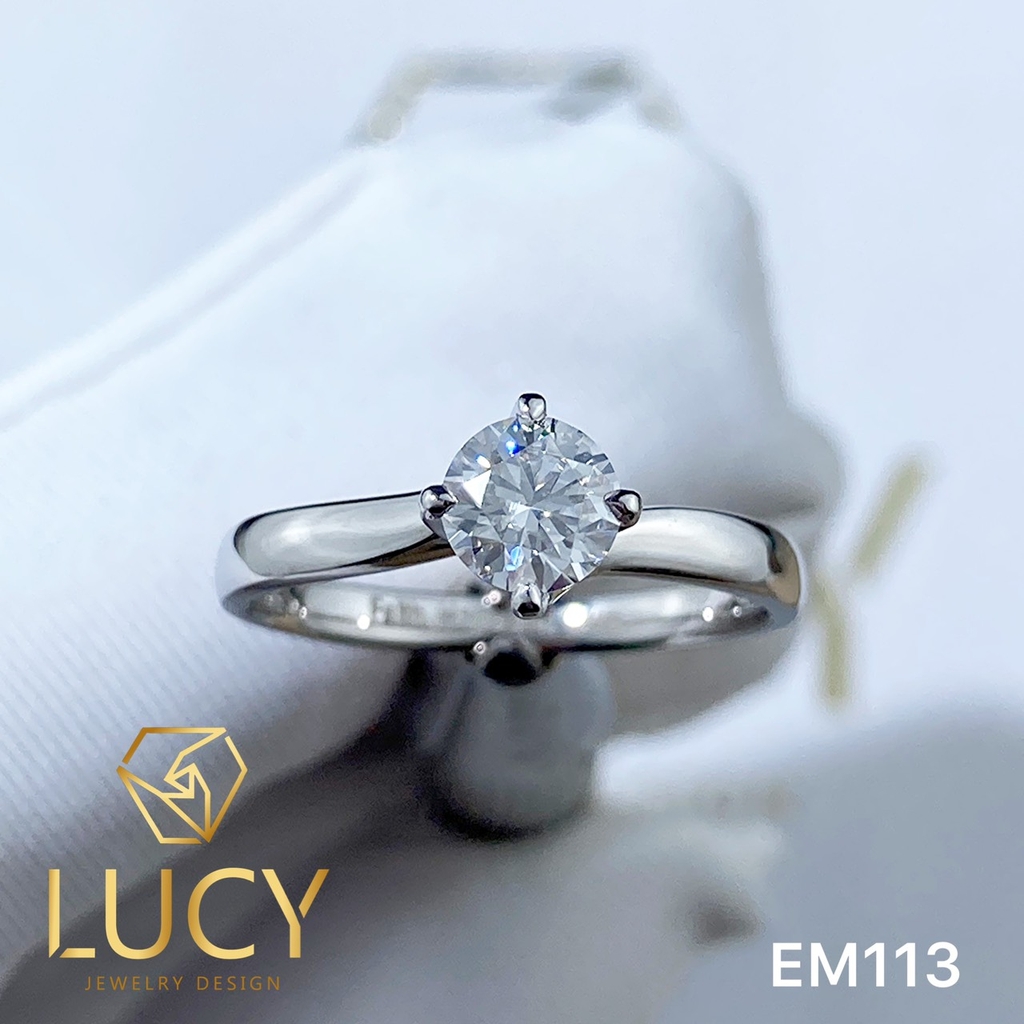 EM113 - Nhẫn cầu hôn đính hôn, nhẫn vàng nữ, nhẫn ổ kim cương 5mm - Lucy Jewelry