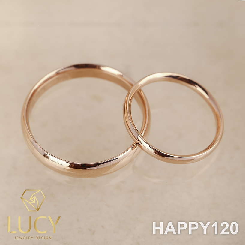 HAPPY120 Nhẫn cưới trơn đẹp vàng tây, vàng trắng, vàng hồng 10k 14k 18k, Bạch Kim Platinum PT900 - Lucy Jewelry