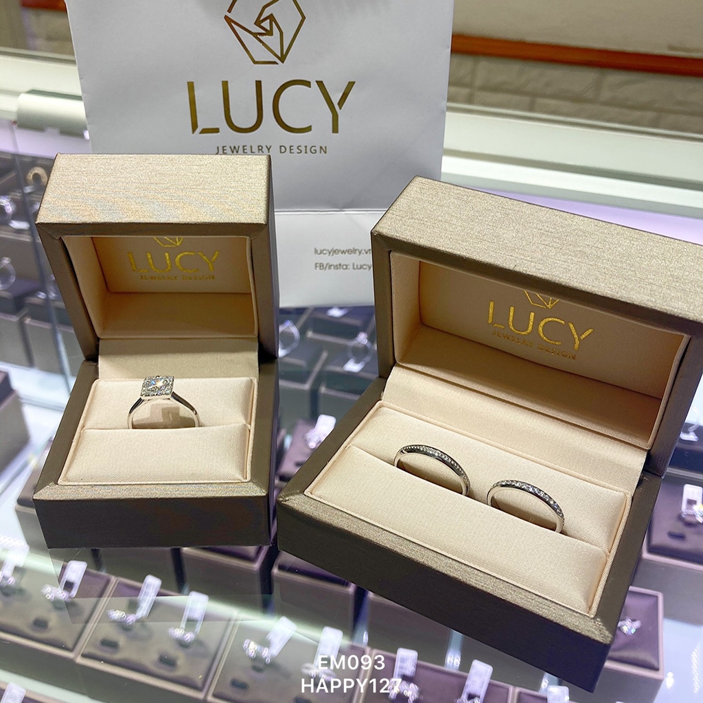 HAPPY127_PT900 Nhẫn cưới bạch kim cao cấp Platinum 90% PT900 - Lucy Jewelry