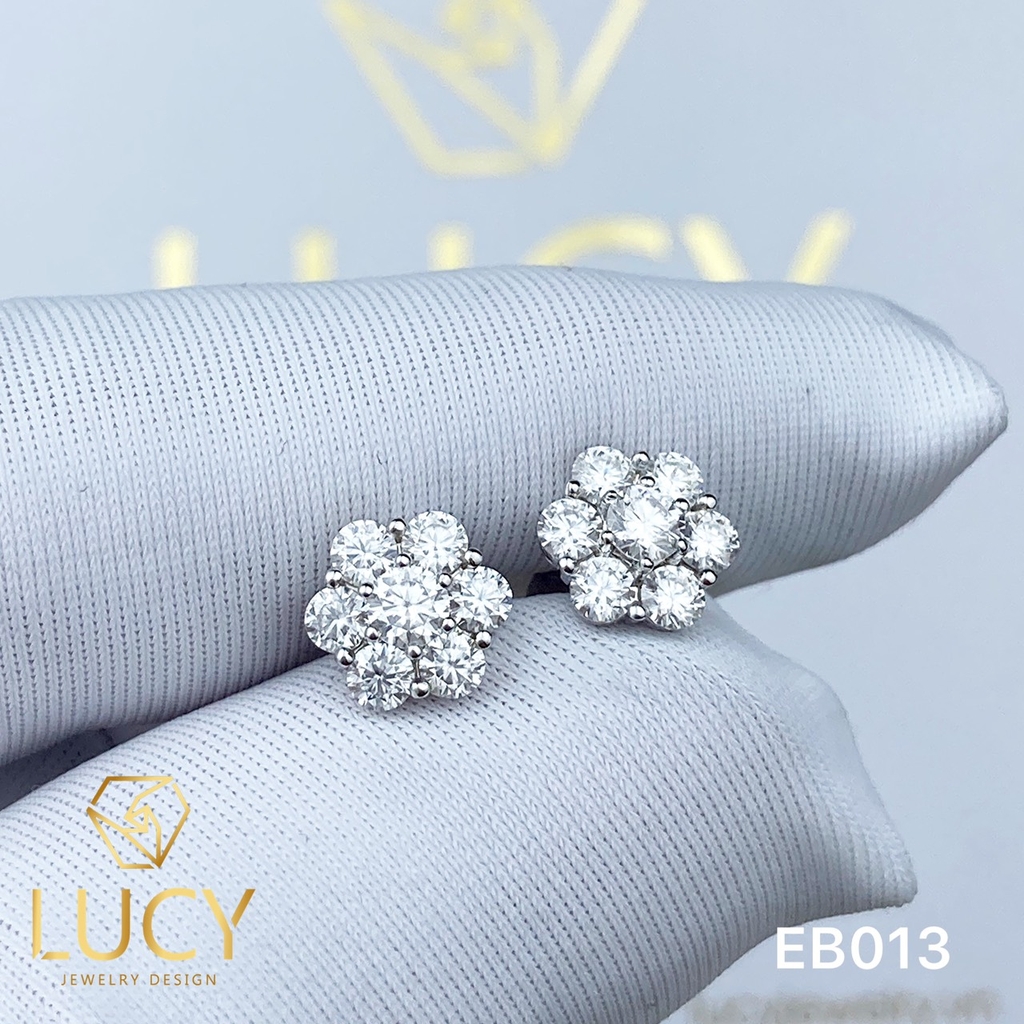 EB013 Khuyên tai thiết kế, khuyên tai bông hoa, khuyên tai vàng - Lucy Jewelry