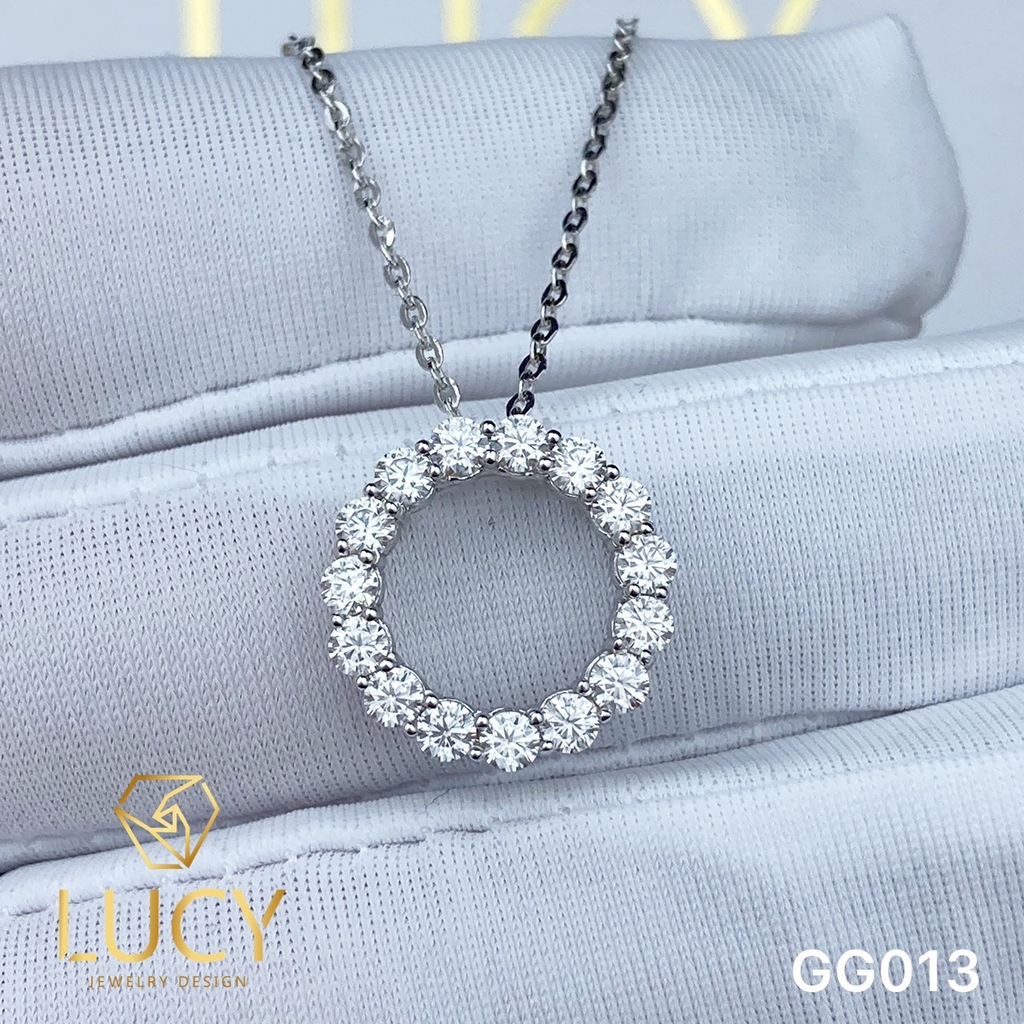GG013 Mặt dây chuyền vàng nữ đính đá 2.5mm - Lucy Jewelry