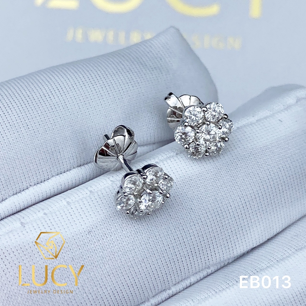 EB013 Khuyên tai thiết kế, khuyên tai bông hoa, khuyên tai vàng - Lucy Jewelry
