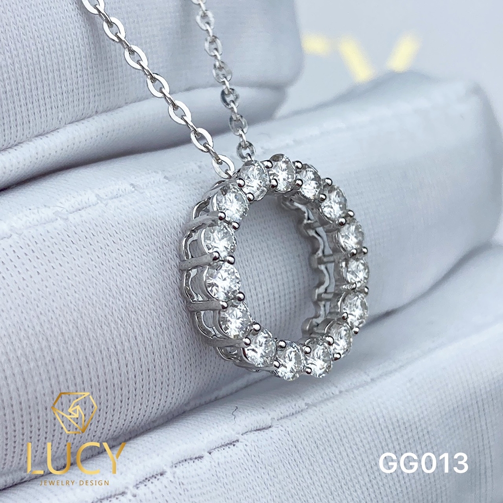 GG013 Mặt dây chuyền vàng nữ đính đá 2.5mm - Lucy Jewelry