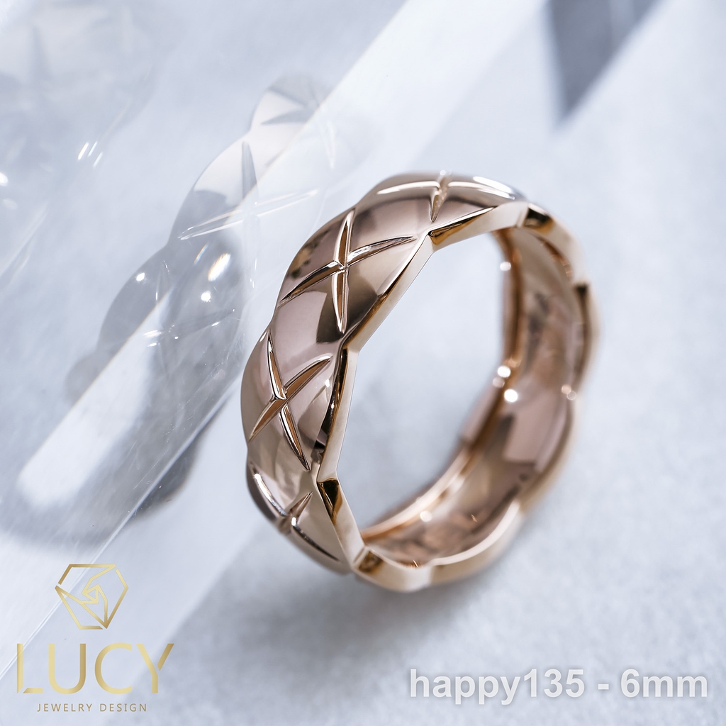 HAPPY135-6mm Nhẫn Unisex cho cả Nam và Nữ bản 6mm - Lucy Jewelry