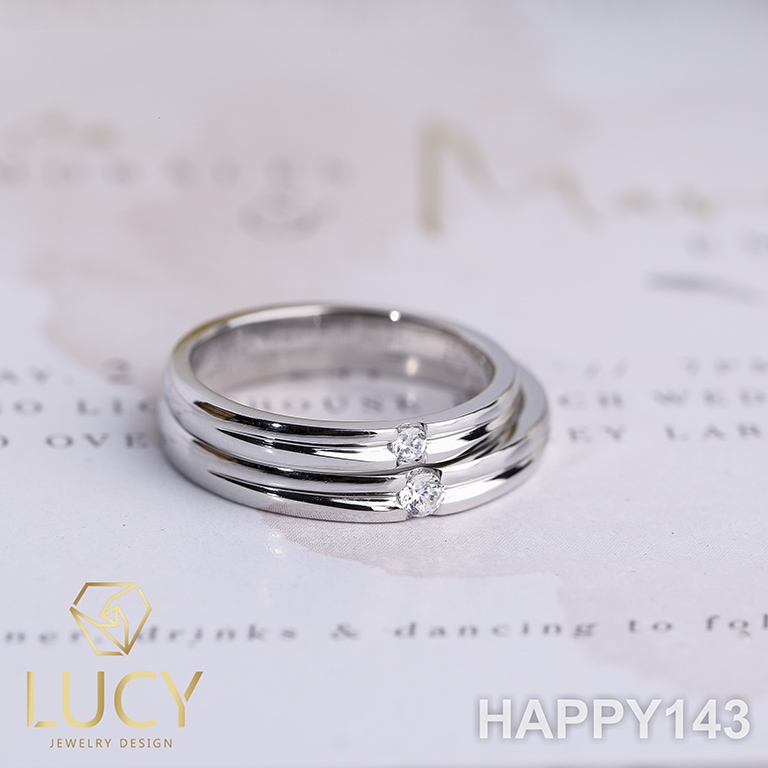 HAPPY143 Nhẫn cưới thiết kế, Nhẫn cưới đẹp, Nhẫn cưới kim cương - Lucy Jewelry