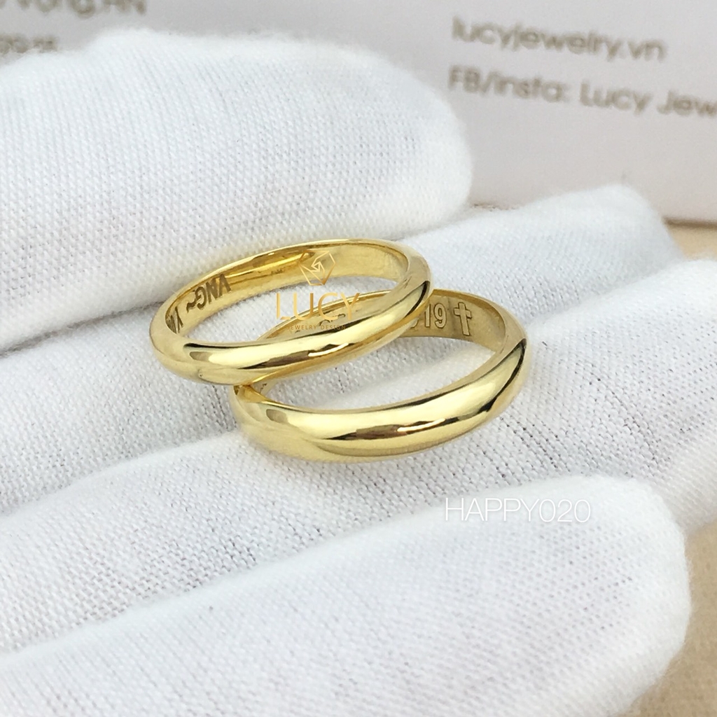 HAPPY020 Nhẫn cưới thiết kế đơn giản - Lucy Jewelry