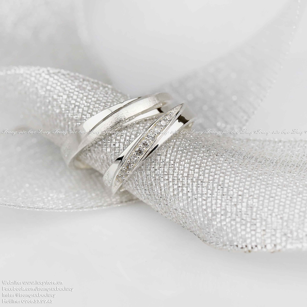 ND070 Nhẫn đôi bạc - Nhẫn cặp bạc - Nhẫn couple bạc đẹp Lucy Jewelry