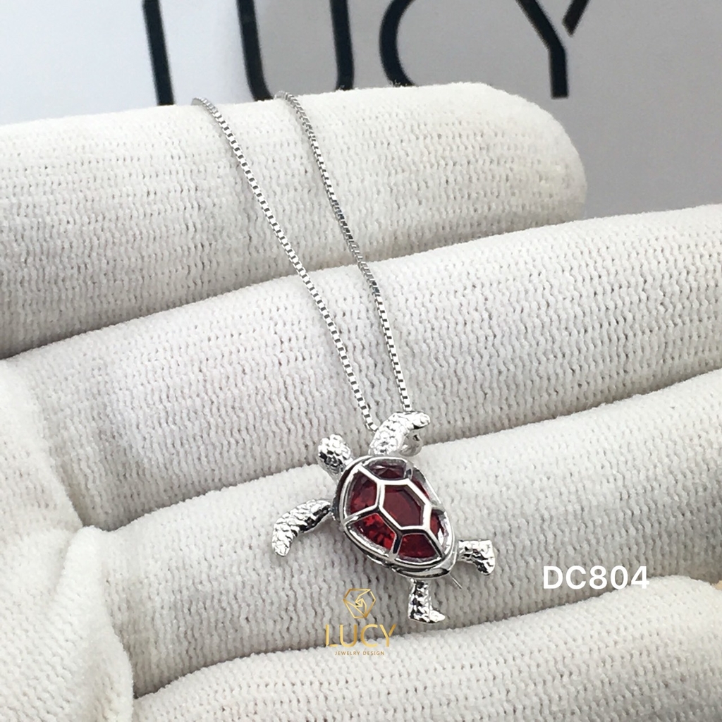 DC804 Dây chuyền rùa bạc 925, xi vàng trắng - LUCY JEWELRY