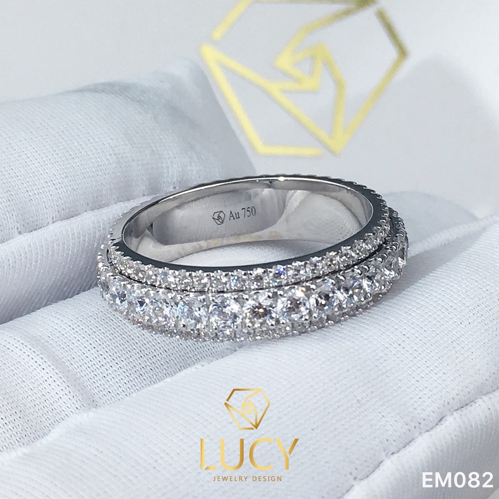 EM082 Nhẫn xoay unisex nam và nữ full đá - Lucy Jewelry