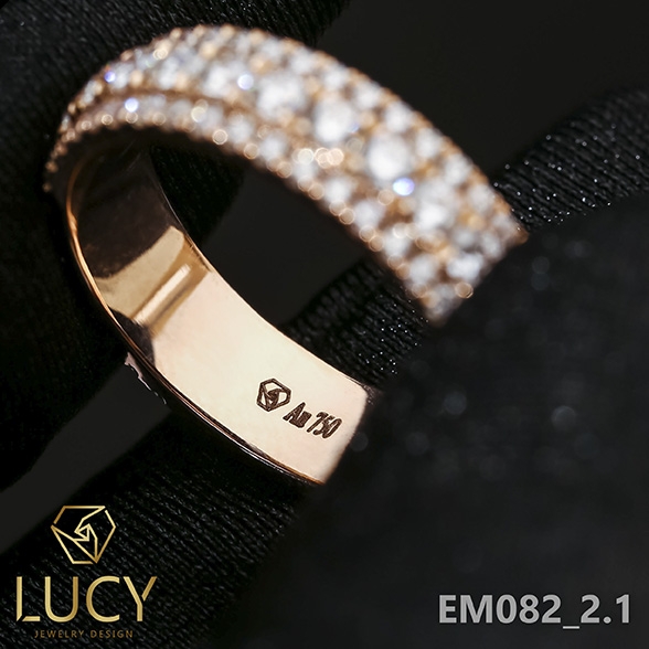 EM082-2.1 Nhẫn unisex nam và nữ full đá bản không xoay - Lucy Jewelry