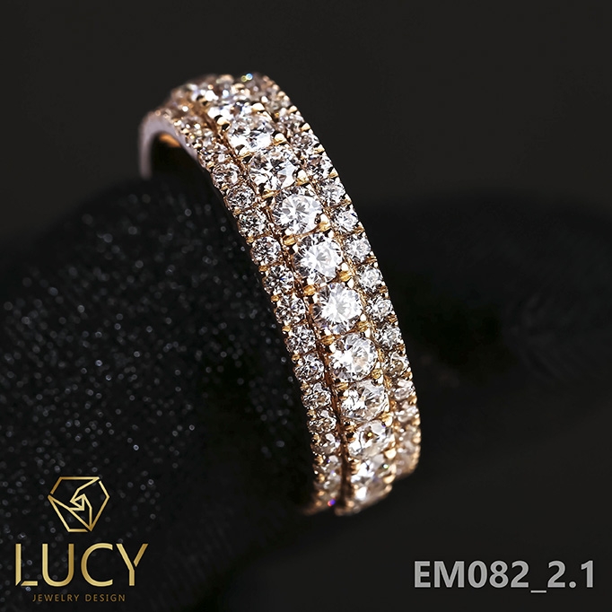 EM082-2.1 Nhẫn unisex nam và nữ full đá bản không xoay - Lucy Jewelry