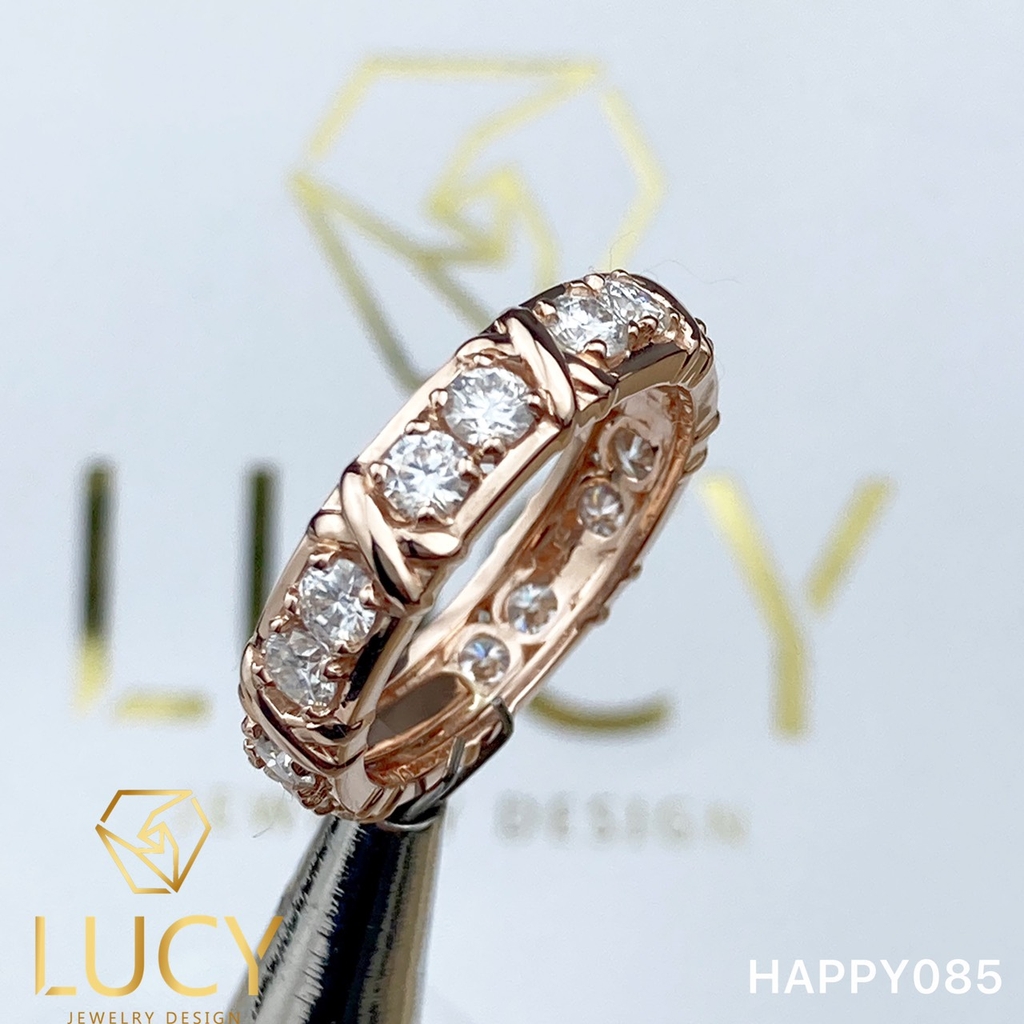 HAPPY085 Nhẫn Unisex full đá 3mm - Lucy Jewelry