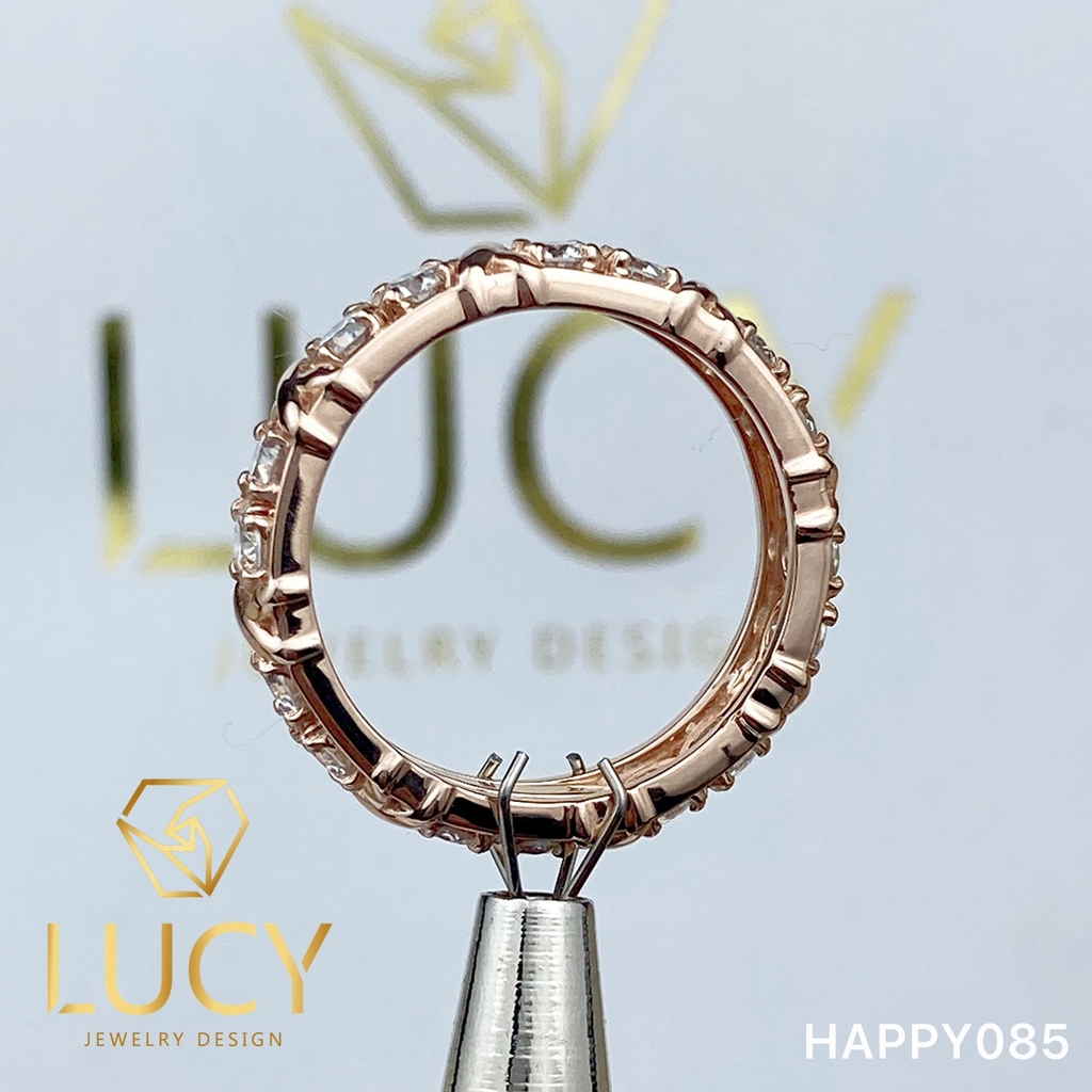 HAPPY085 Nhẫn Unisex full đá 3mm - Lucy Jewelry