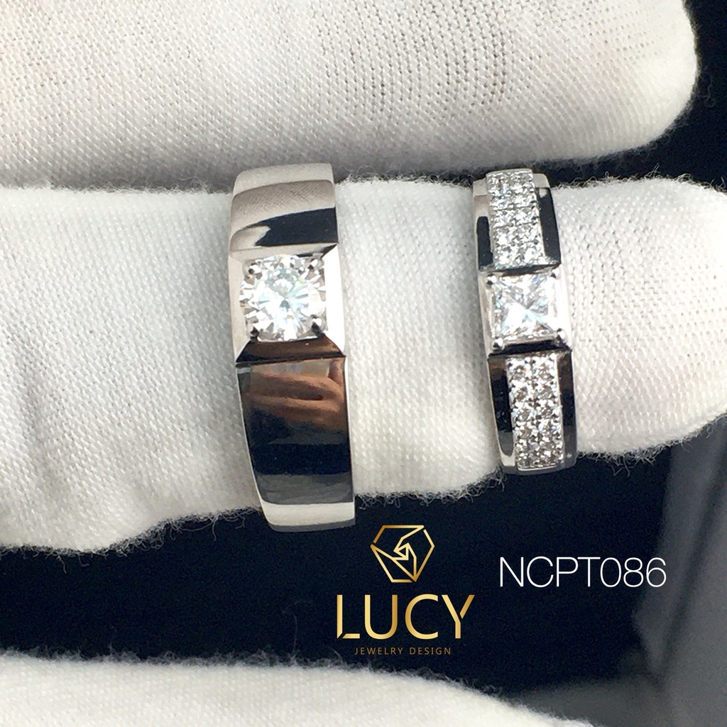 NCPT086 Nhẫn cưới bạch kim cao cấp Platinum 90% PT900 - Lucy Jewelry
