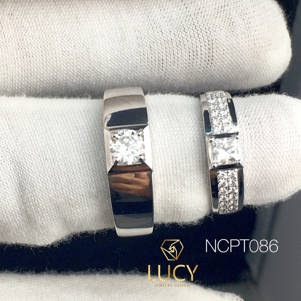 NCPT086 Nhẫn cưới bạch kim cao cấp Platinum 90% PT900 - Lucy Jewelry